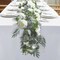Flower Garland Rose Vine 4Pcs 28FT Artificial Floral Garland with Green Leaves Hanging Rose Vine for Wedding Party Garden Home Wall Decor (White)